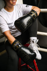 Heika Pro Premium Leather Boxing Gloves - Black Heika Sports