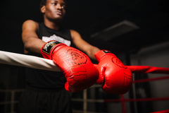 Heika Pro Premium Leather Boxing Gloves - Red Heika Sports
