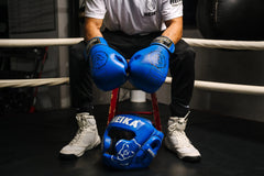 Heika Pro Premium Leather Boxing Gloves - Blue Heika Sports