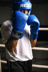 Heika Pro Premium Leather Boxing Gloves - Blue Heika Sports